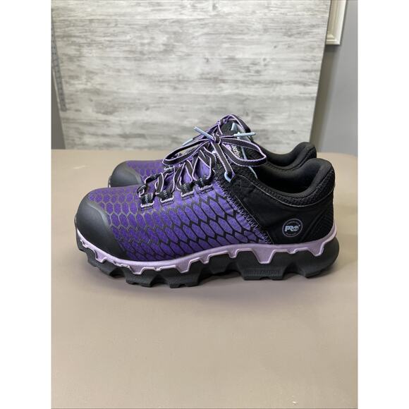 Women's Timberland PRO Powertrain Sport Alloy Safety Toe Sneaker Purple Size 9 - Picture 3 of 11